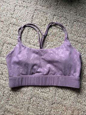 ZYIA Lavender Floral Seamless Strappy Sports Bra
